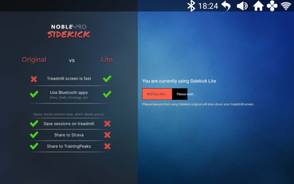 E8i Operating Software v1.6.6 230310 | Installing Original Sidekick