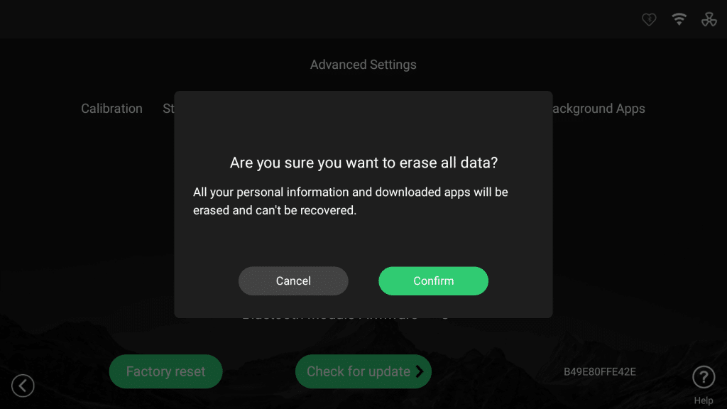 E10i _ Dashboard _ Instellingen _ Geavanceerd _ Softwareversie - fabrieksresetbericht _ V24.5